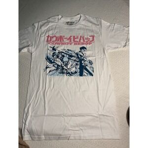 Cowboy Bebop Anime Graphic T Shirt White Anime Manga Japanese Cartoon Size S